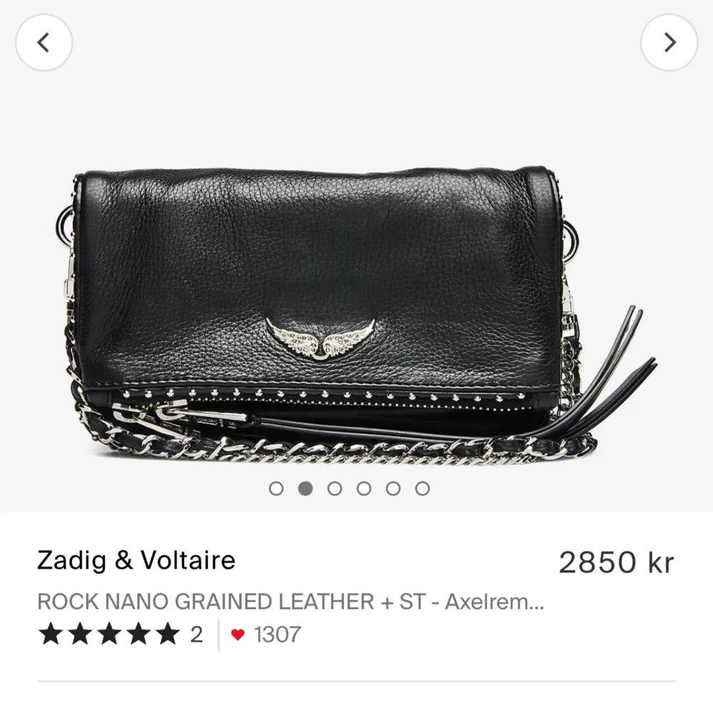Säljer denna Zadig väska , står vilken modell. Säljer eller söker en samma fast stora storleken, detta är den lilla storleken! Bra skick och inga skador 💞. Väskor.