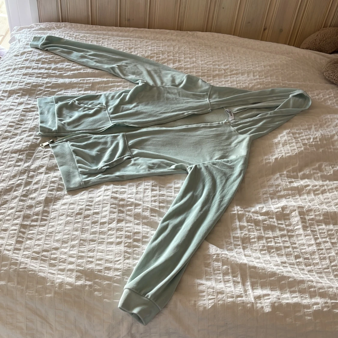 Blå zip Hoodie  - 90