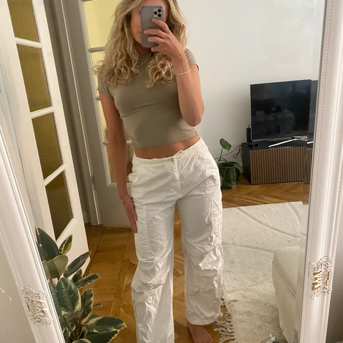 Linnebyxor i cargo style Pull and Bear - 90