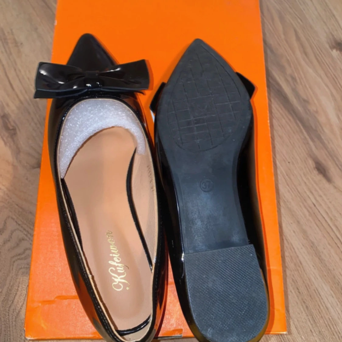 Svarta ballerinaskor med rosett - 2