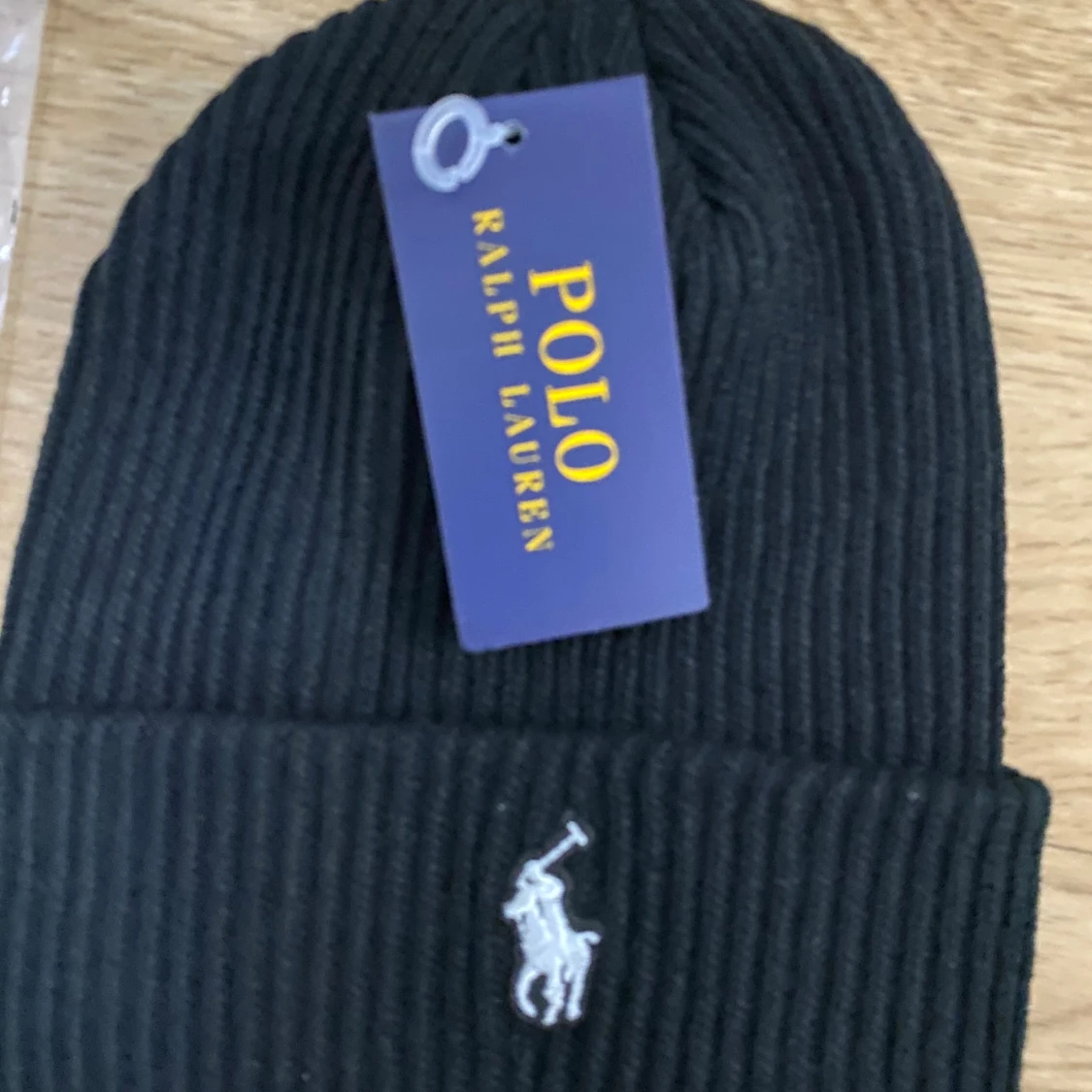 Svart ribbad mössa från Polo Ralph Lauren - 1