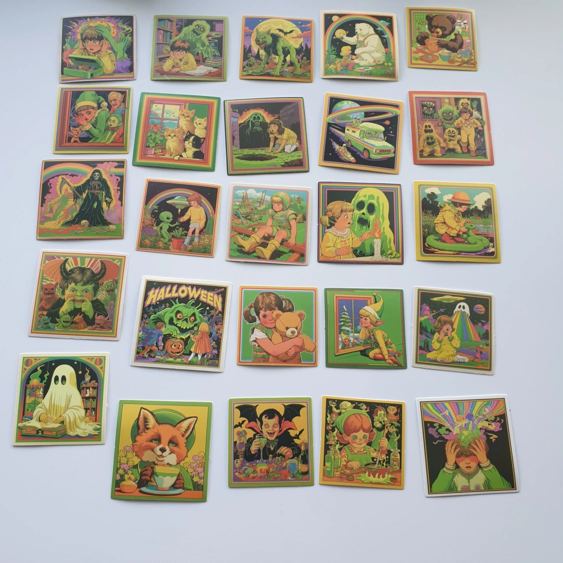 25st halloween med gammaldags stil, klistermärken/stickers