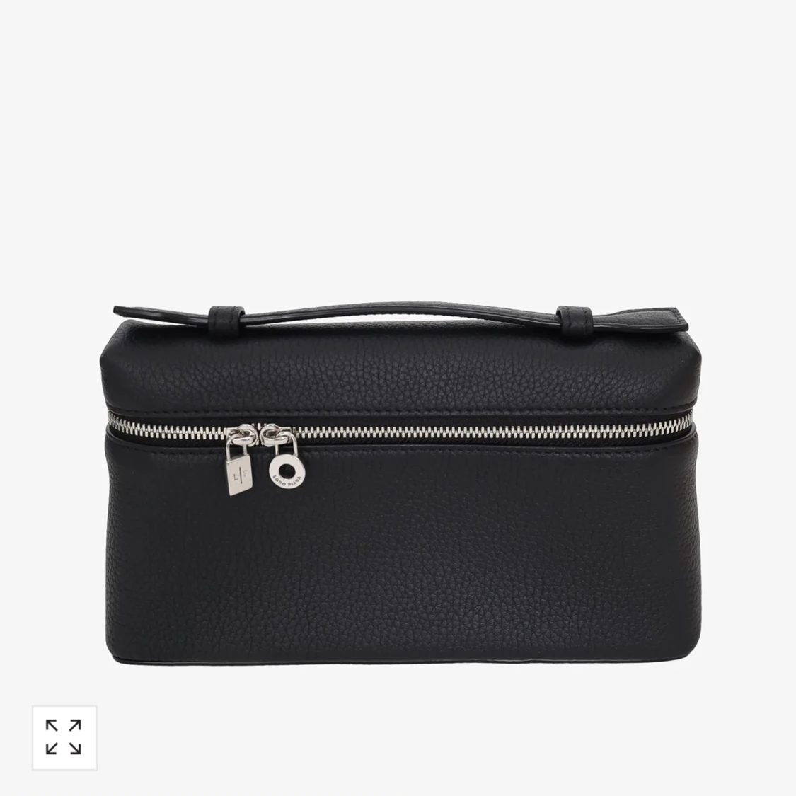 Svart handväska i skinn med dragkedja