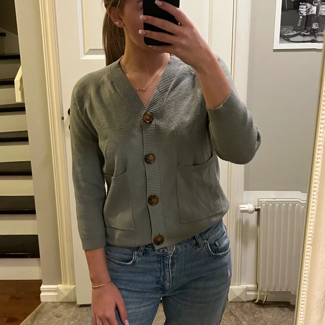 Grön kofta från zara  - 1