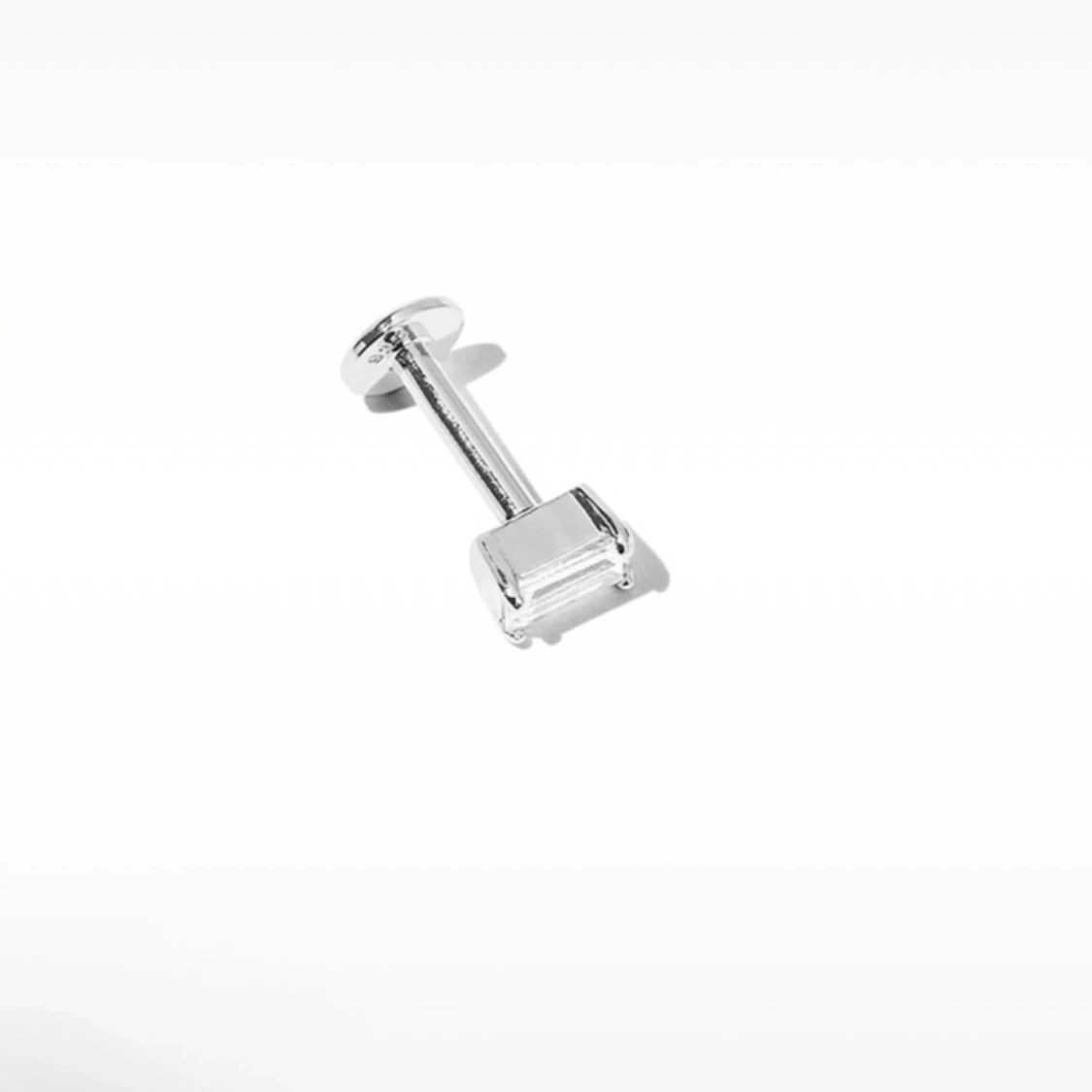 Silverörhänge med rektangulär sten - 1