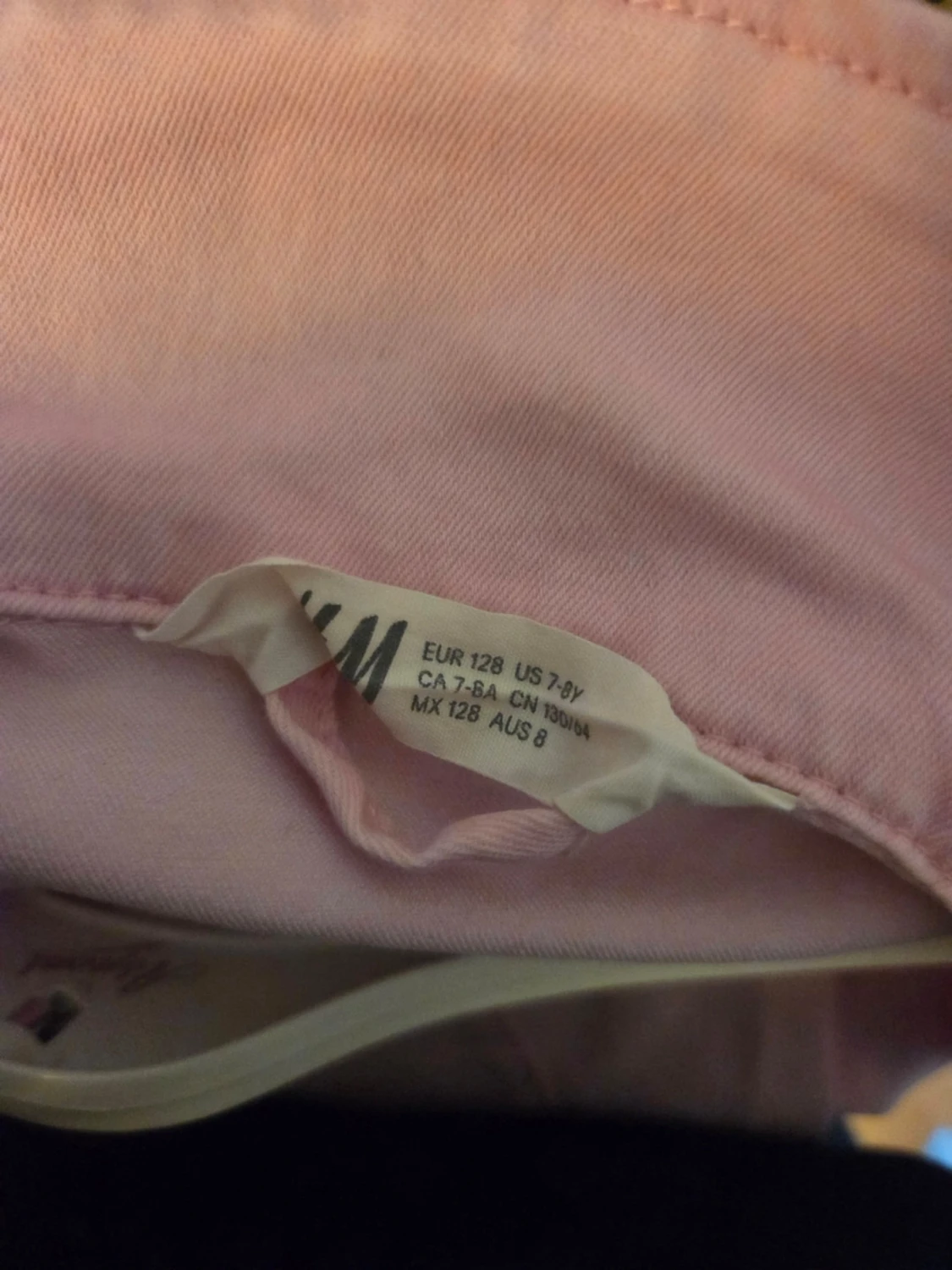 Ljusrosa jeansjacka med knappar, stl 128 - 4