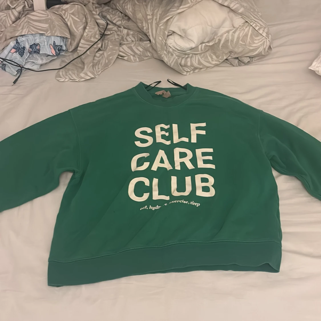 Grön sweatshirt SELF CARE CLUB H&M