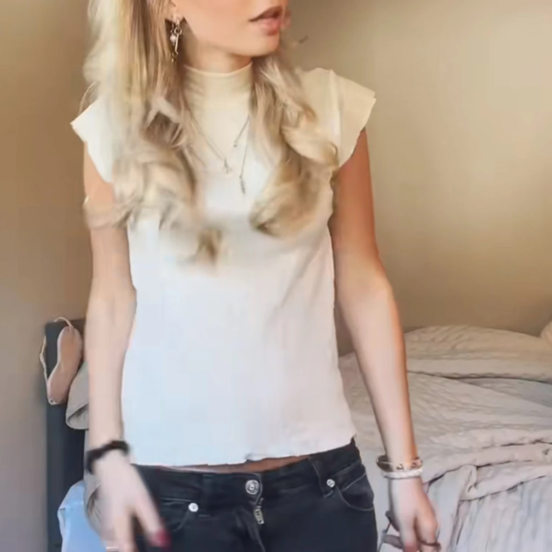 Vit ribbad polotopp - 2