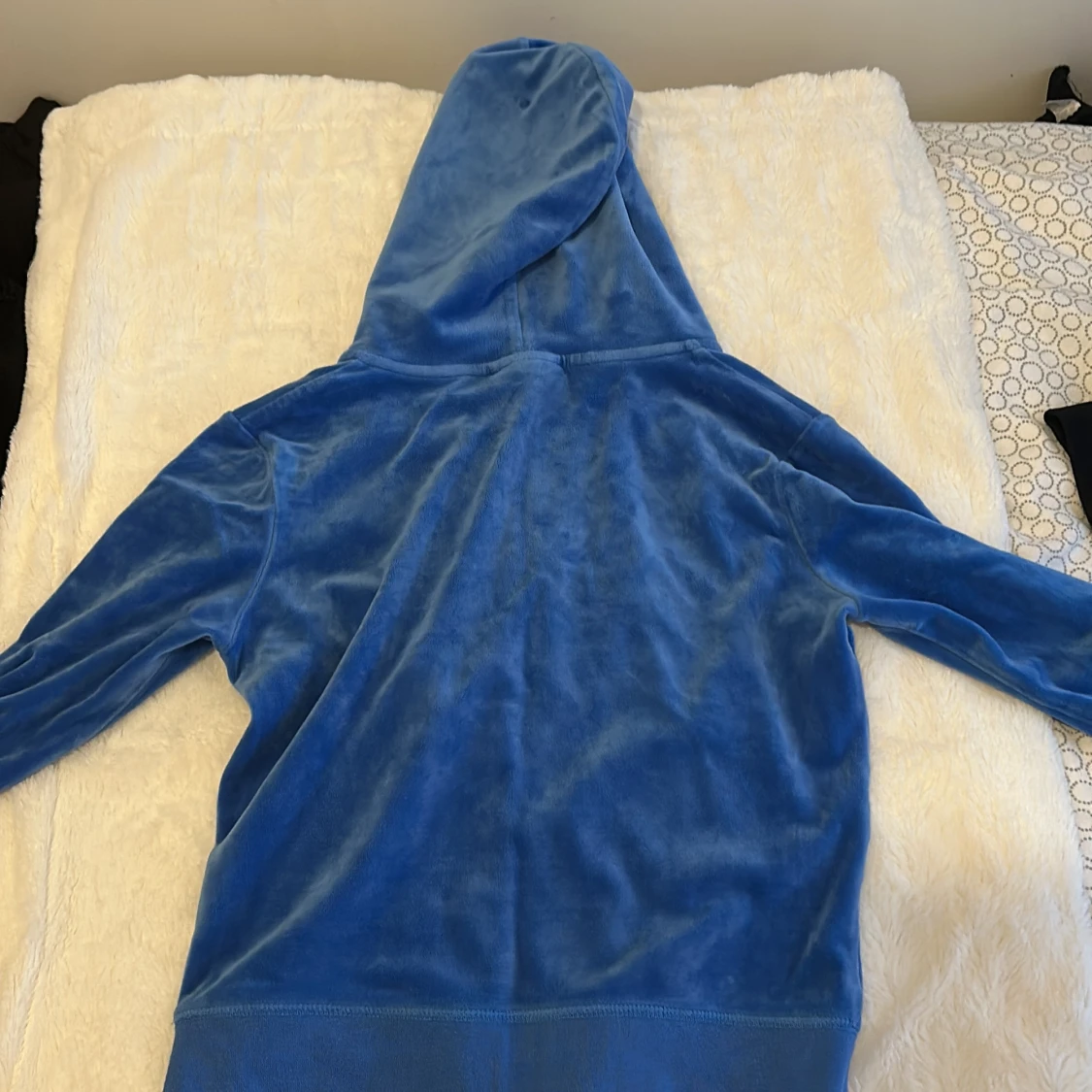 Blå mjukisbyxor i velour - 3