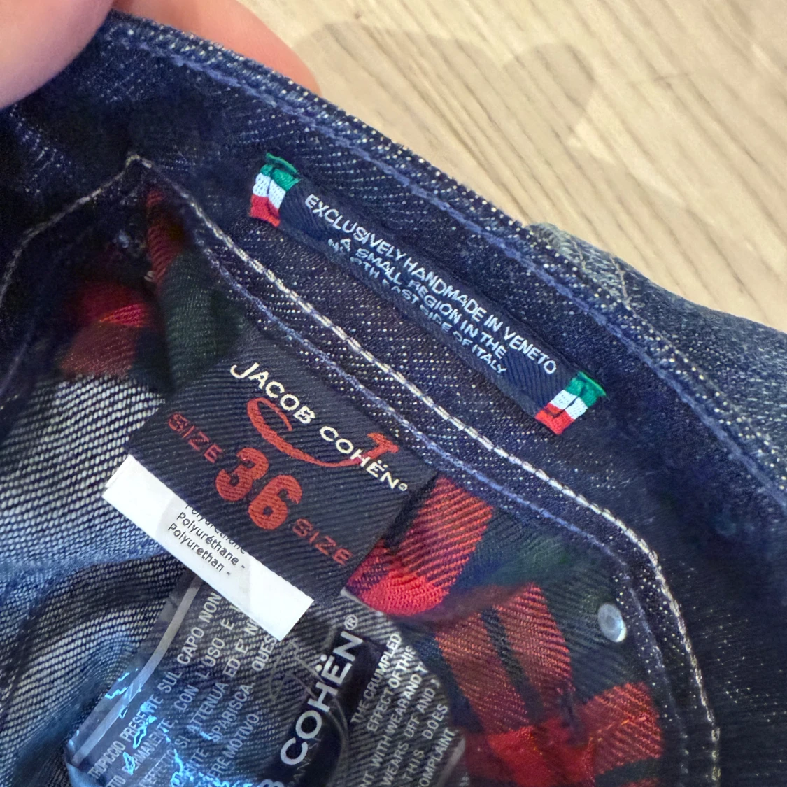 Jacob Cohën blå jeans med rutig patch - 2