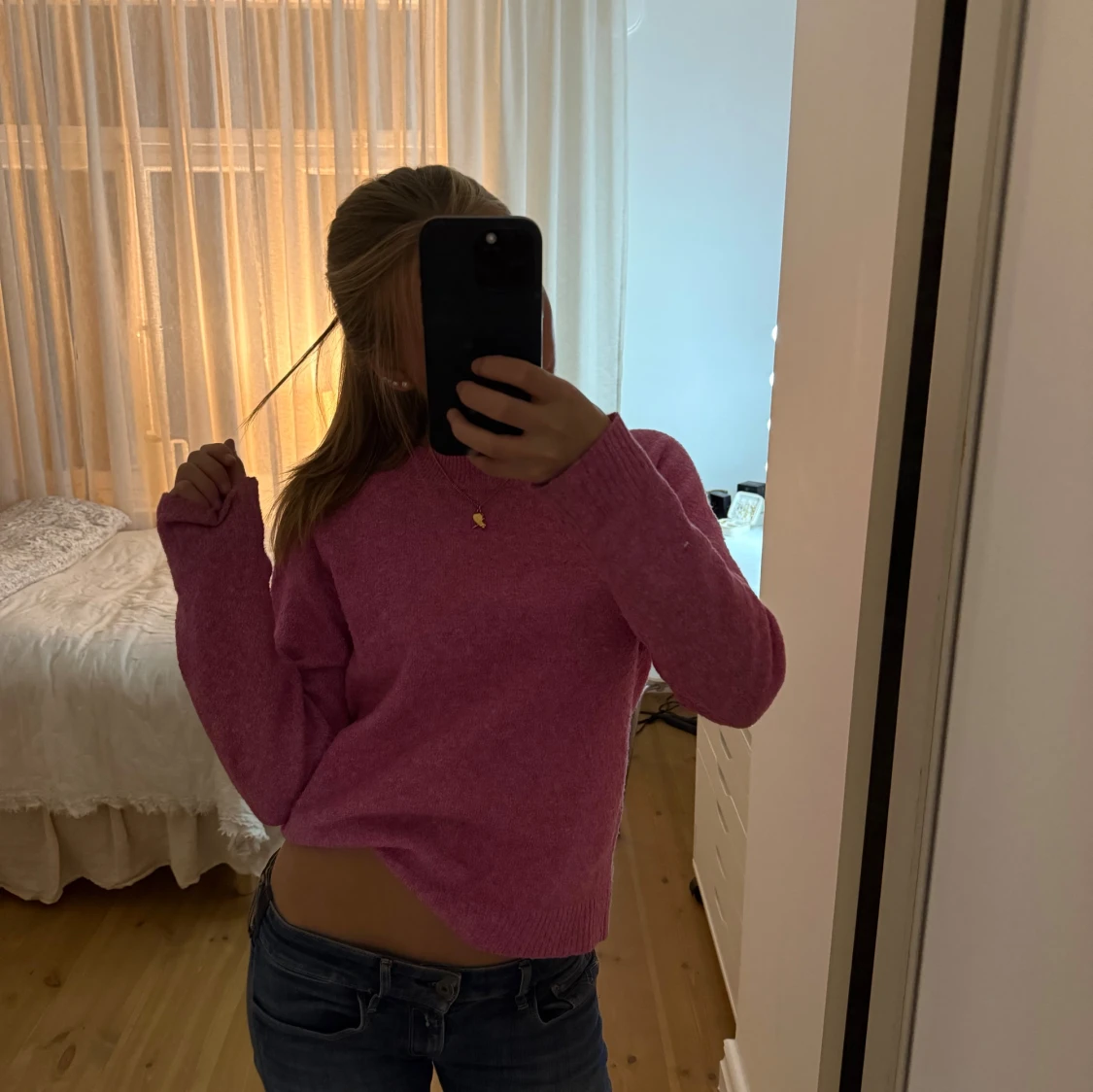 Rosa stickad tröja från Vero Moda