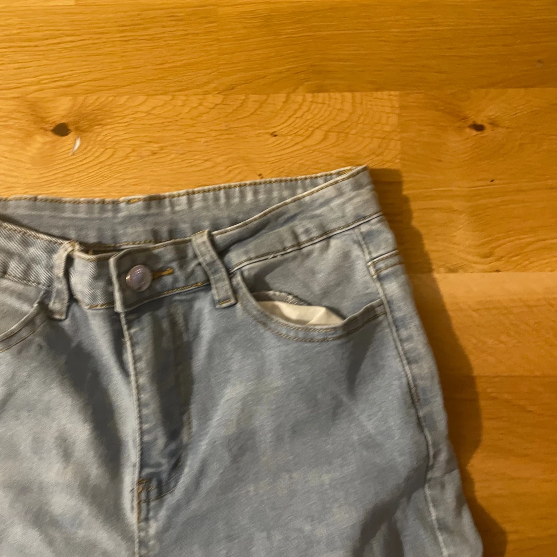 Ljusblå skinny jeans med hög midja - 2