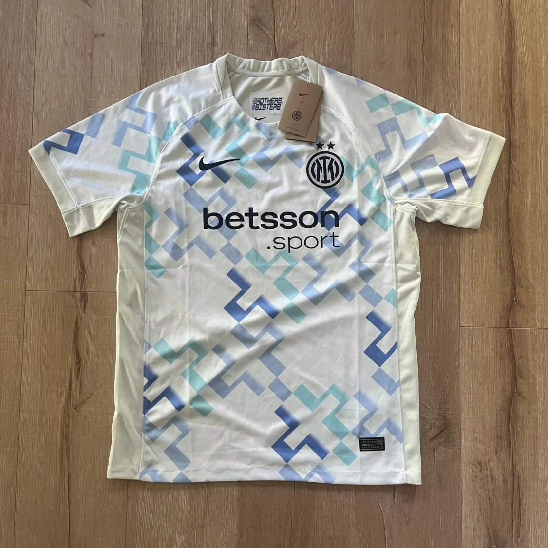 Inter Nike fotbollströja vit/blå