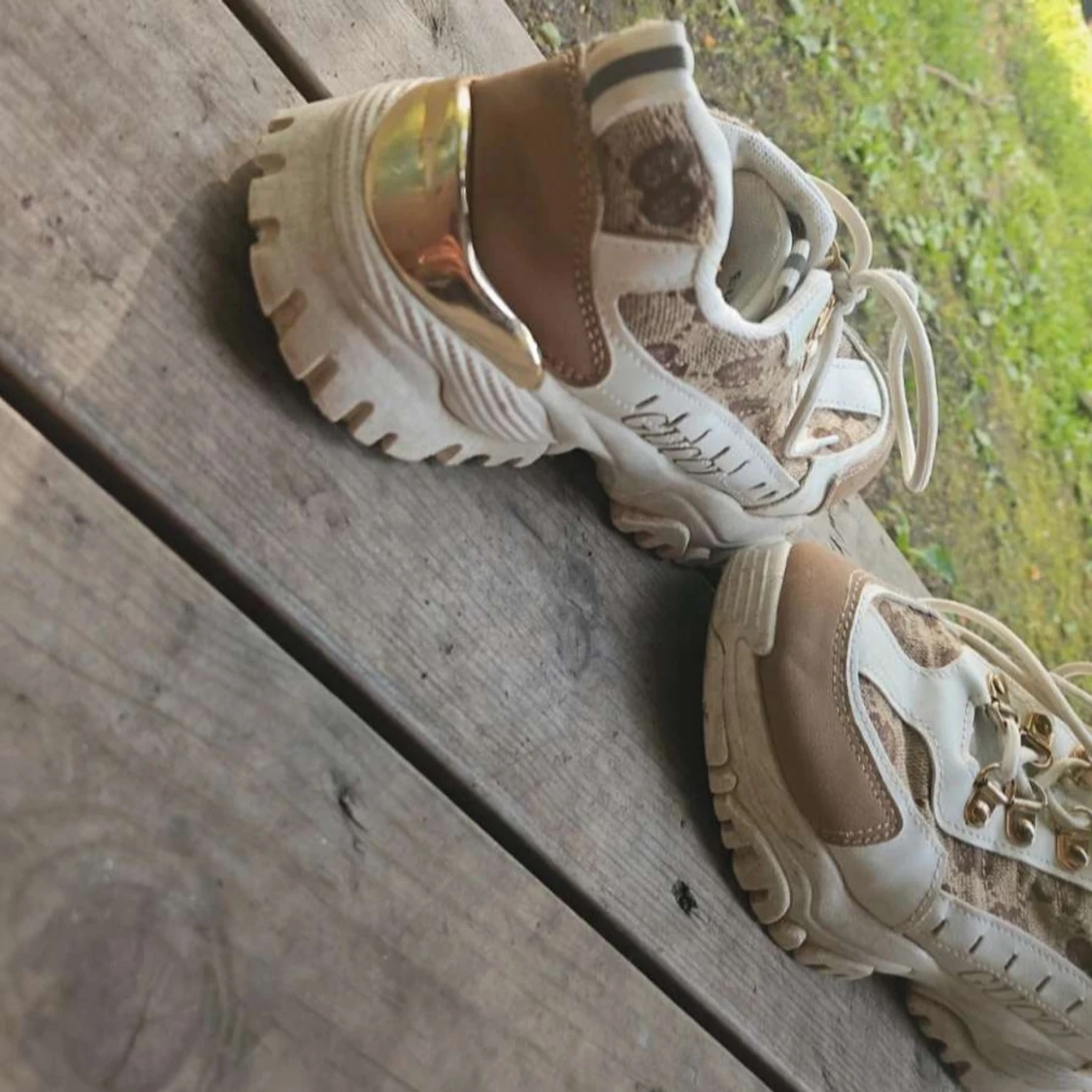 i chunky sneakers beige/vit - 1