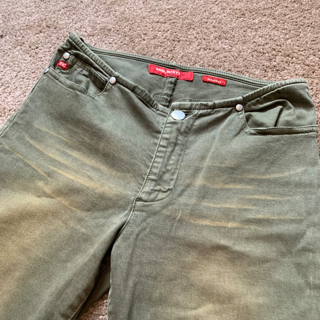 Vintage Miss Sixty khaki utsvängda jeans - 1