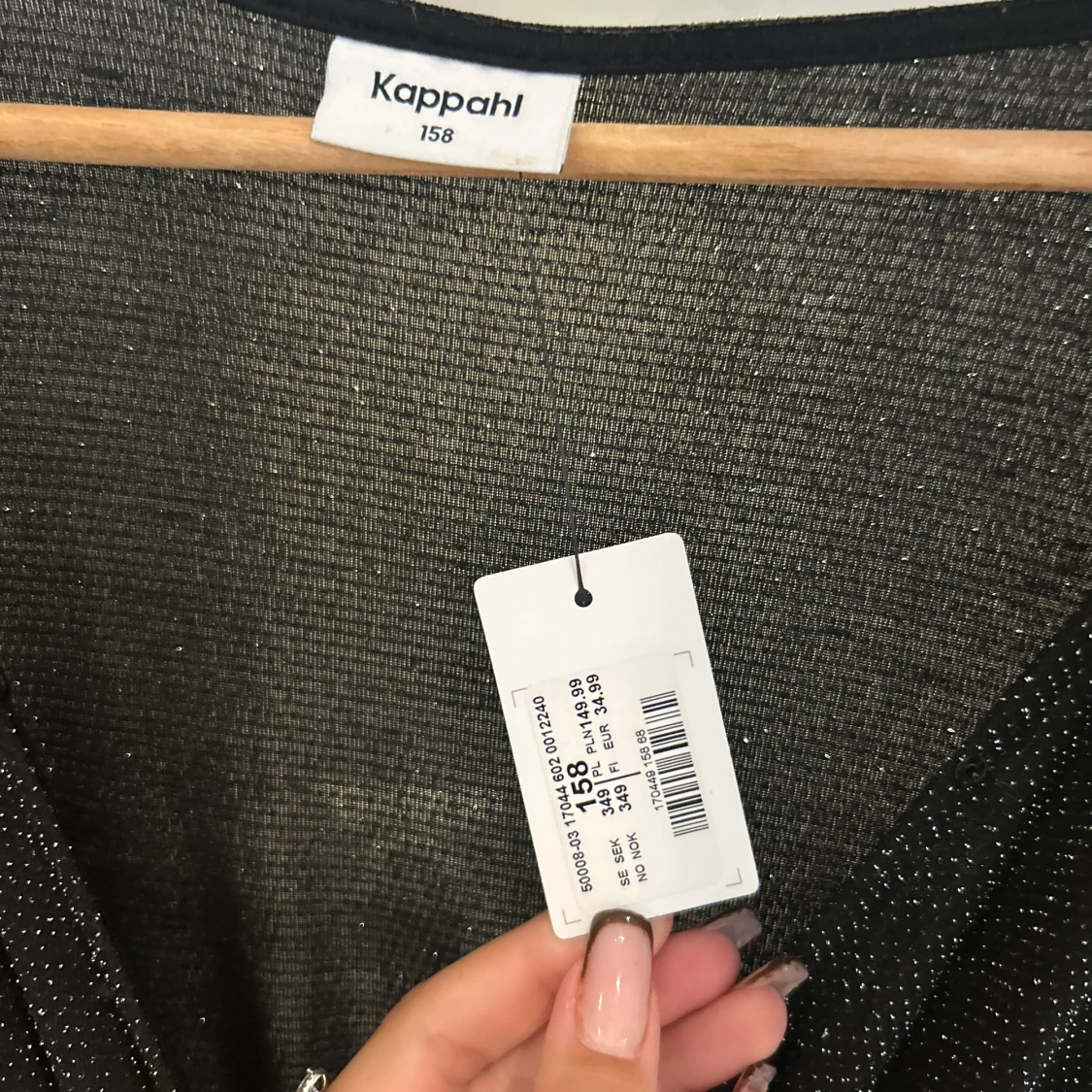 Svart glittrig långklänning Kappahl - 1