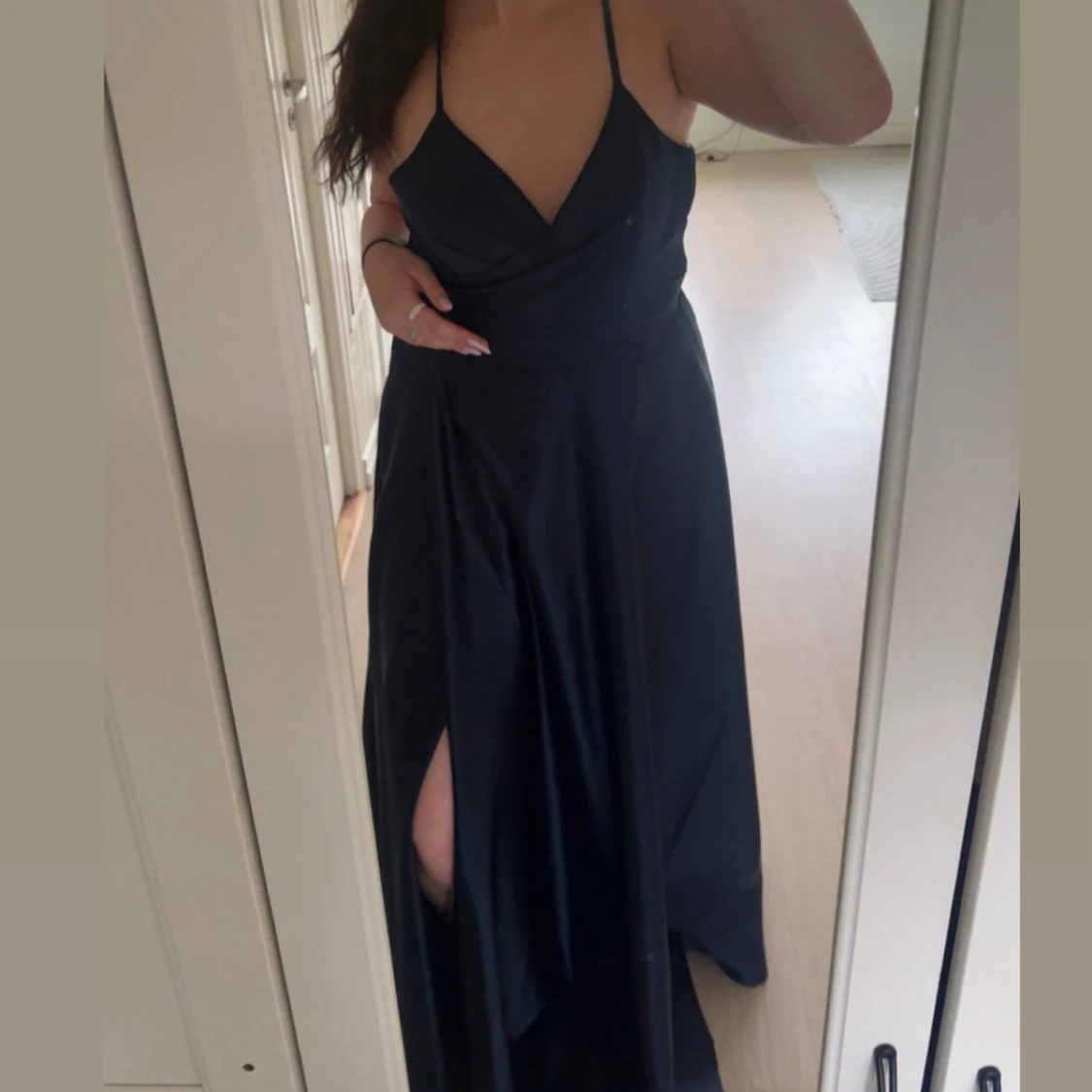 Blå balklänning med slits - 2