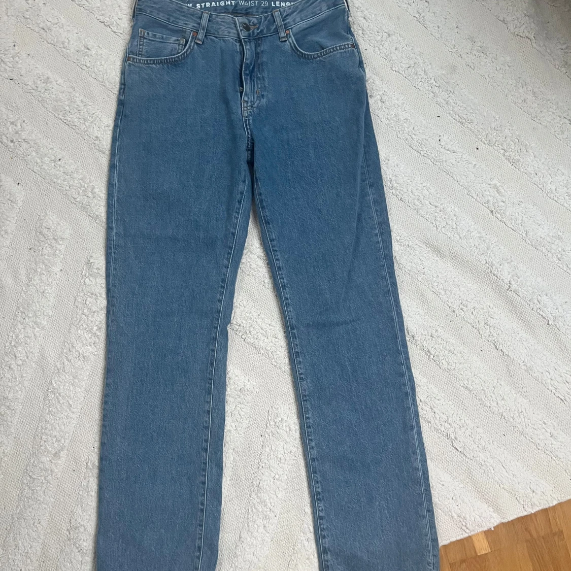 Ljusblå raka jeans low waist - 1