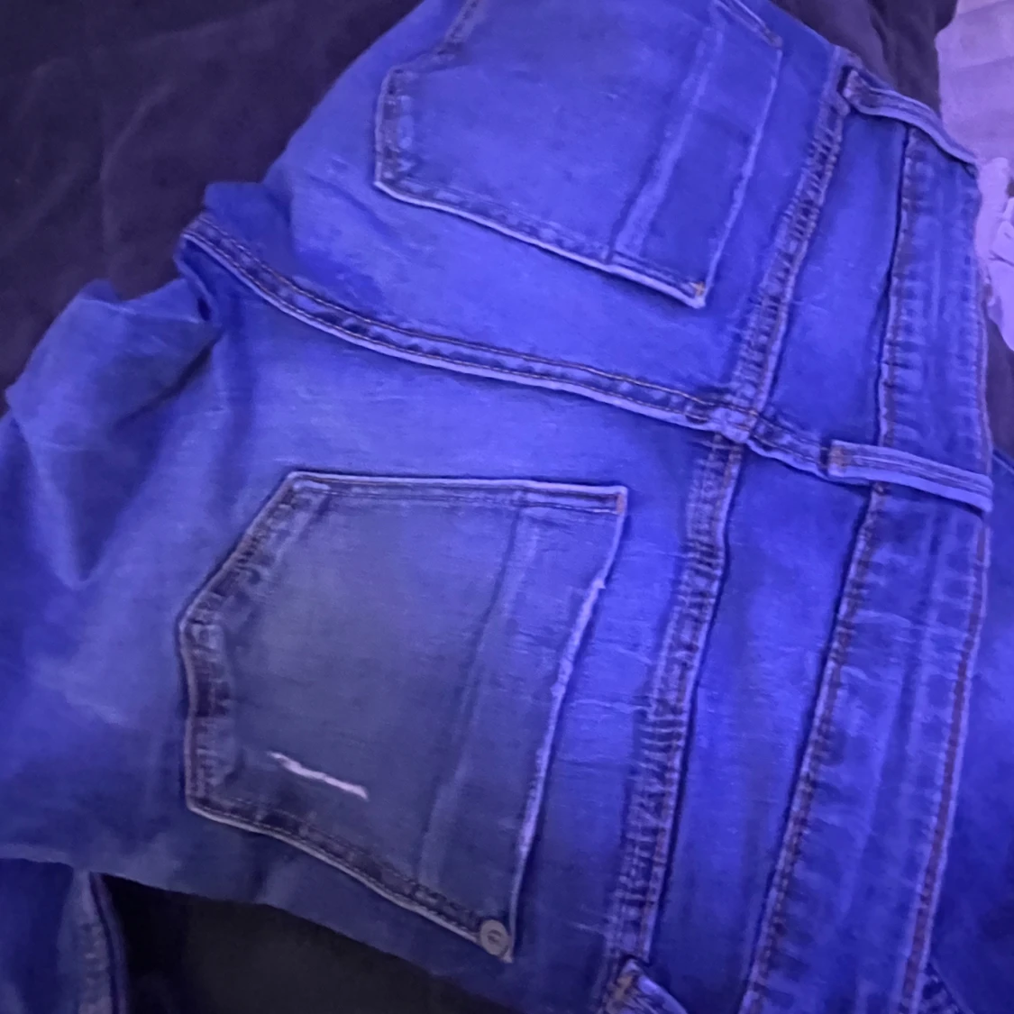 Blå skinny jeans low waist, stl 25 - 1