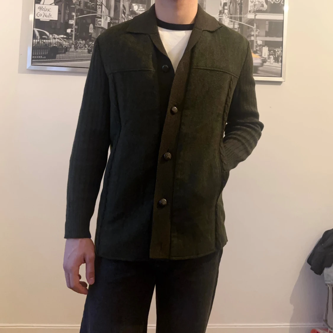 Mörkgrön overshirt med knappar