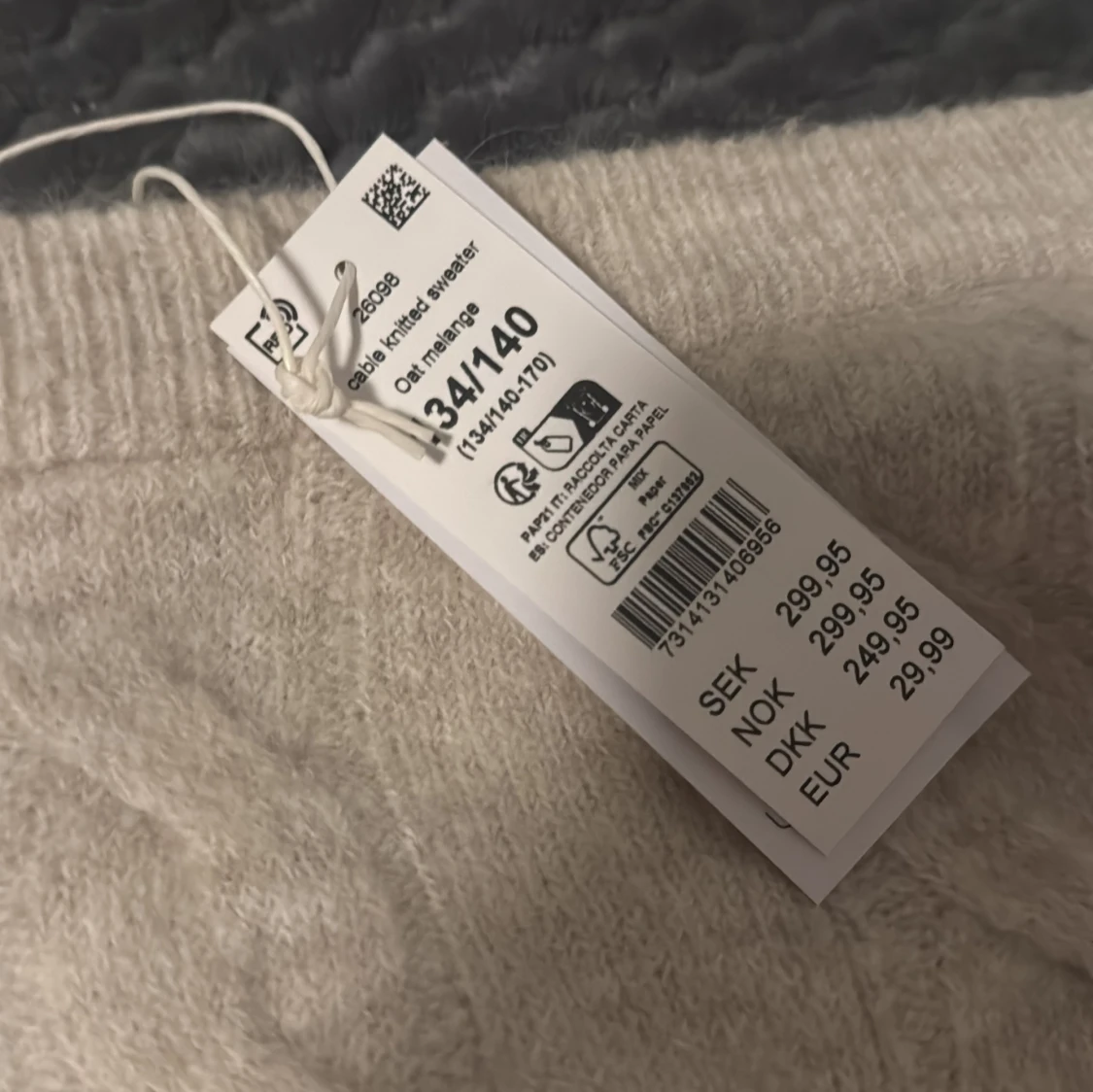 Beige kabelstickad tröja Gina oversize  - 2