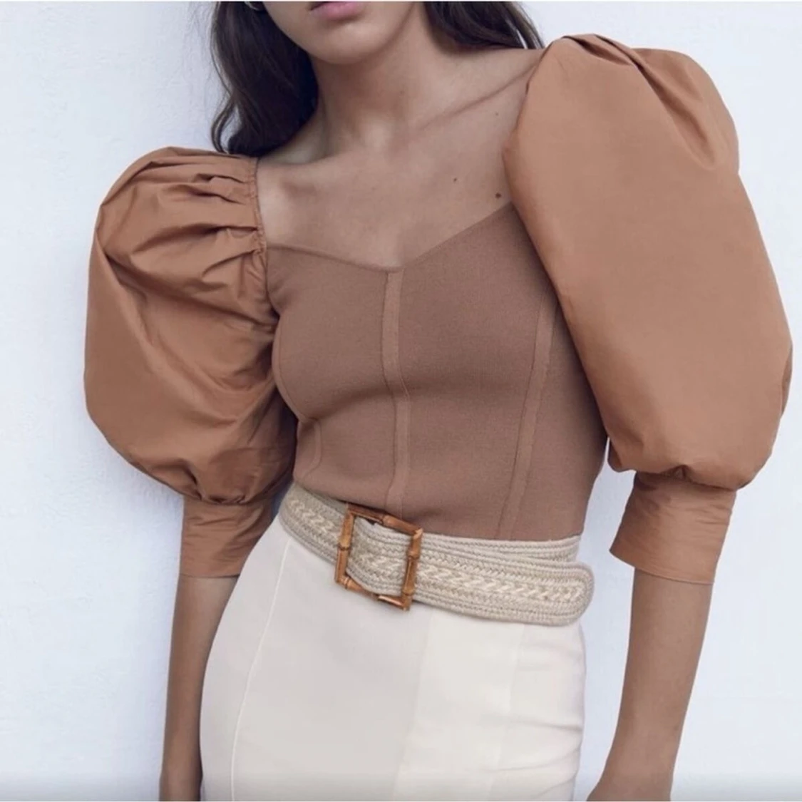 Zara Poplin Knit Top