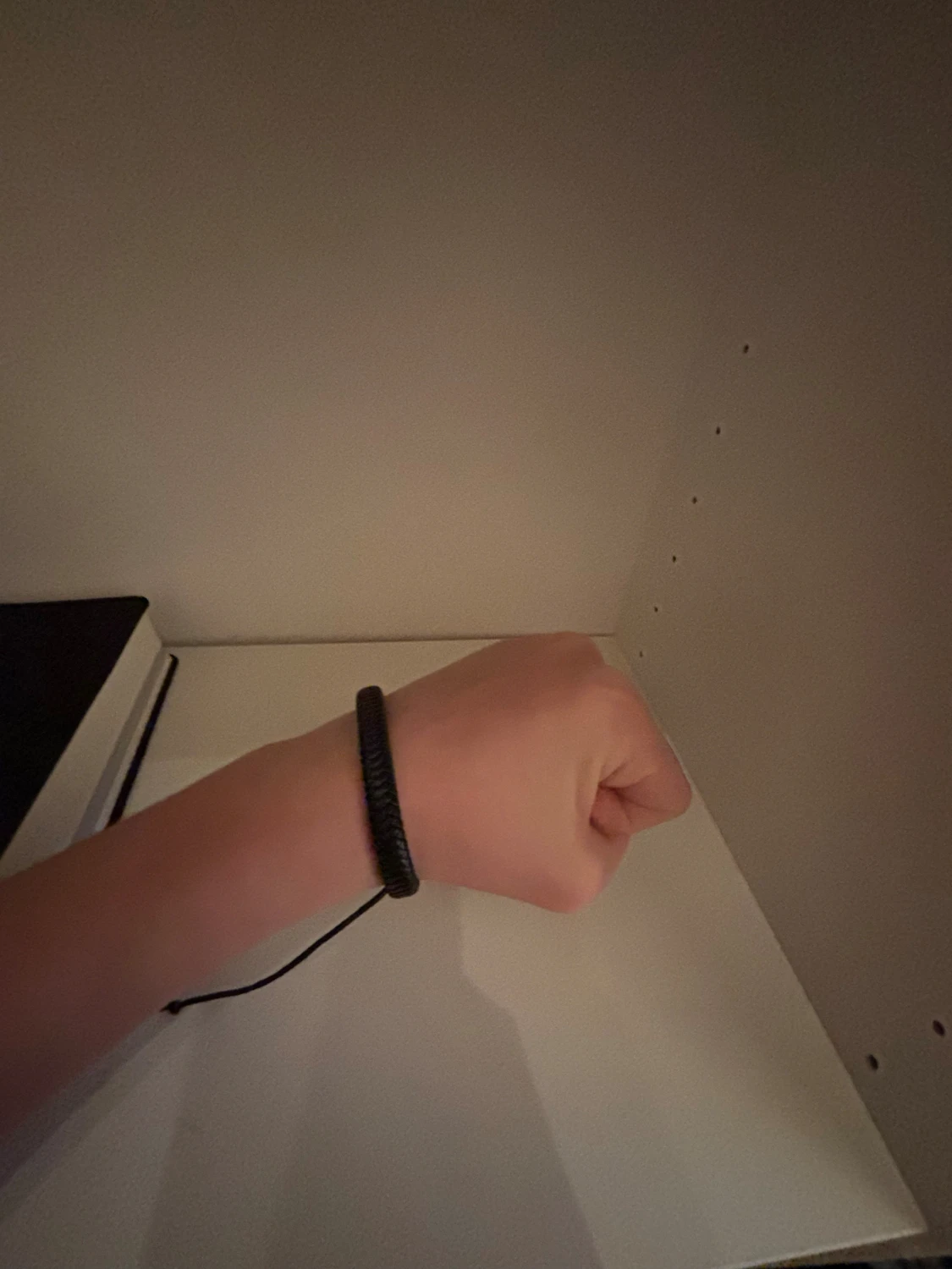 Svart flätat läder armband  - 2