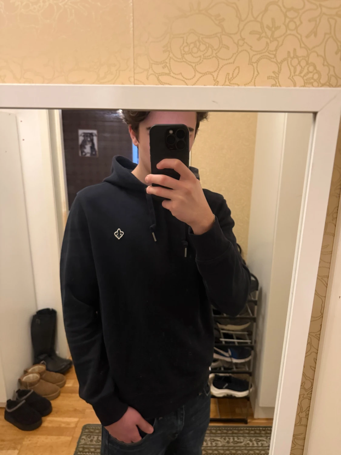 Mörkblå Morris Hoodie