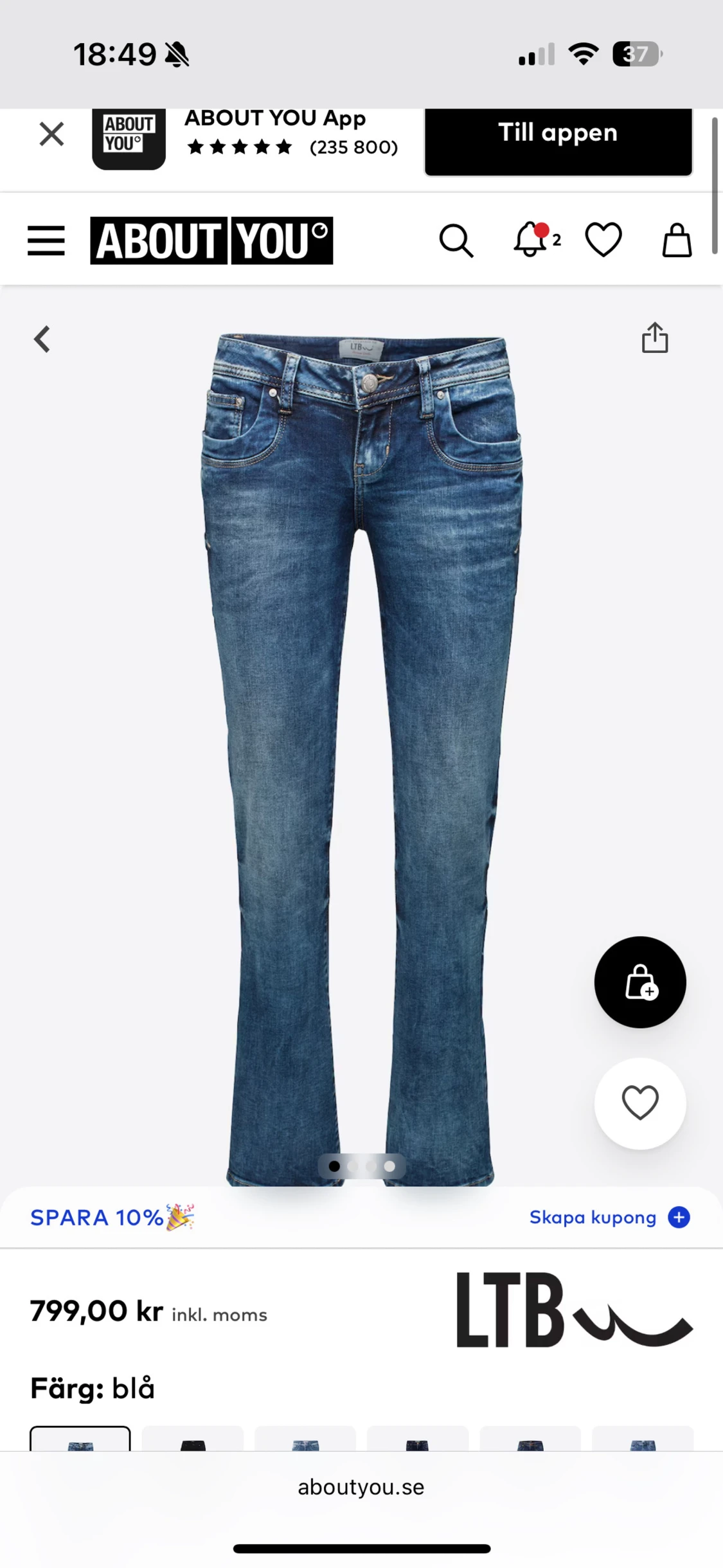Blå bootcut jeans från LTB
