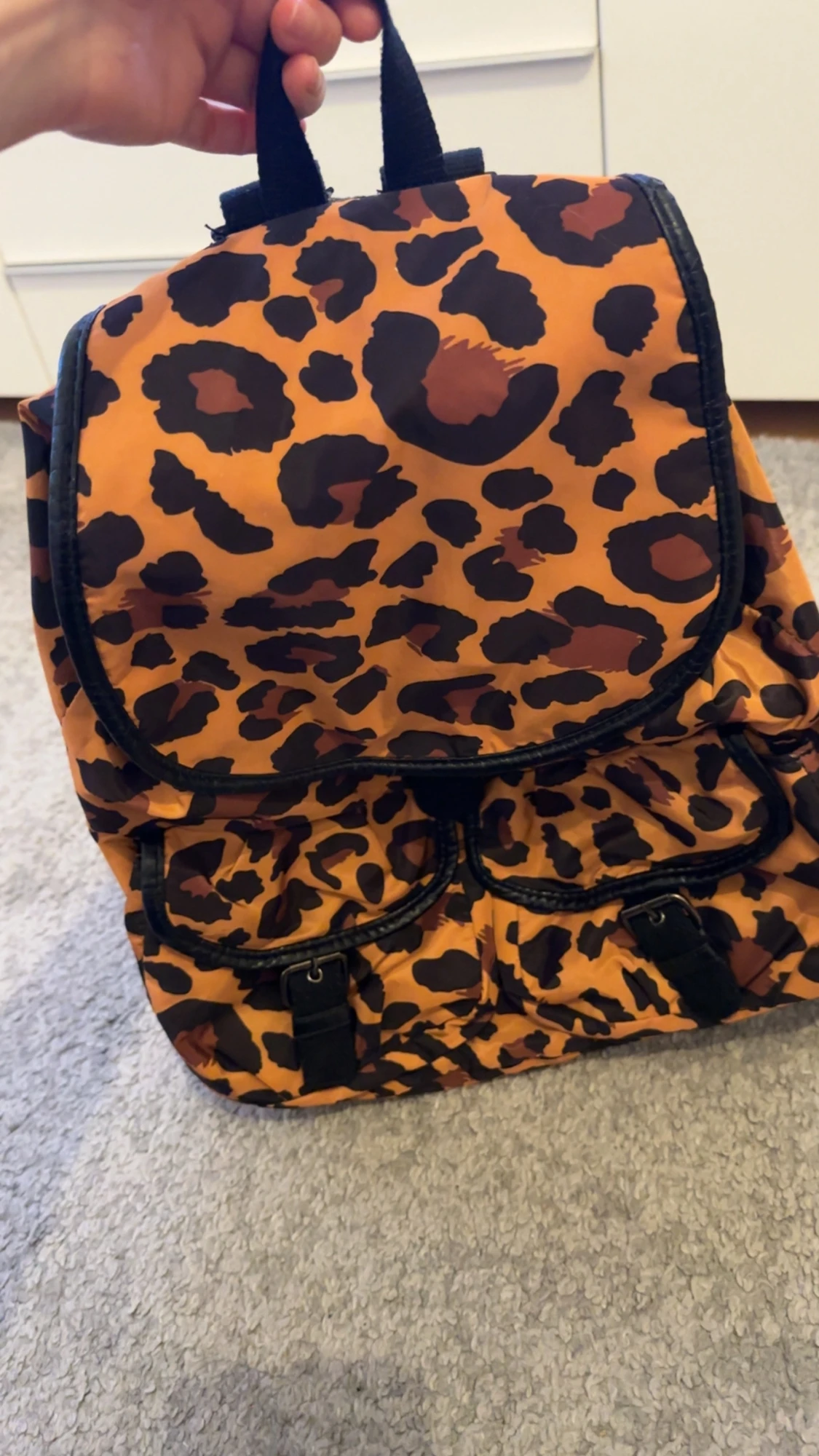 Leopardmönstrad ryggsäck i syntet från H&M - 6