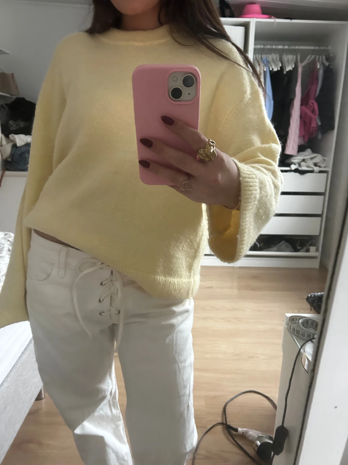 Ljusgul stickad tröja Gina Tricot - 2