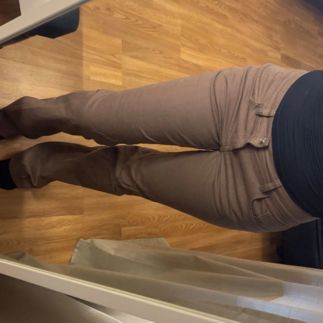 Bruna bootcut byxor i bomull - 2