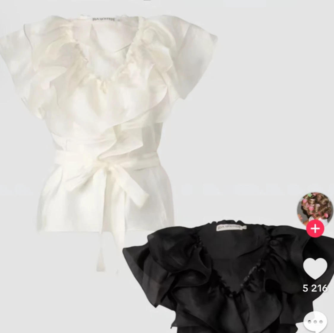 Volangblus Ida Sjöstedt vit & svart