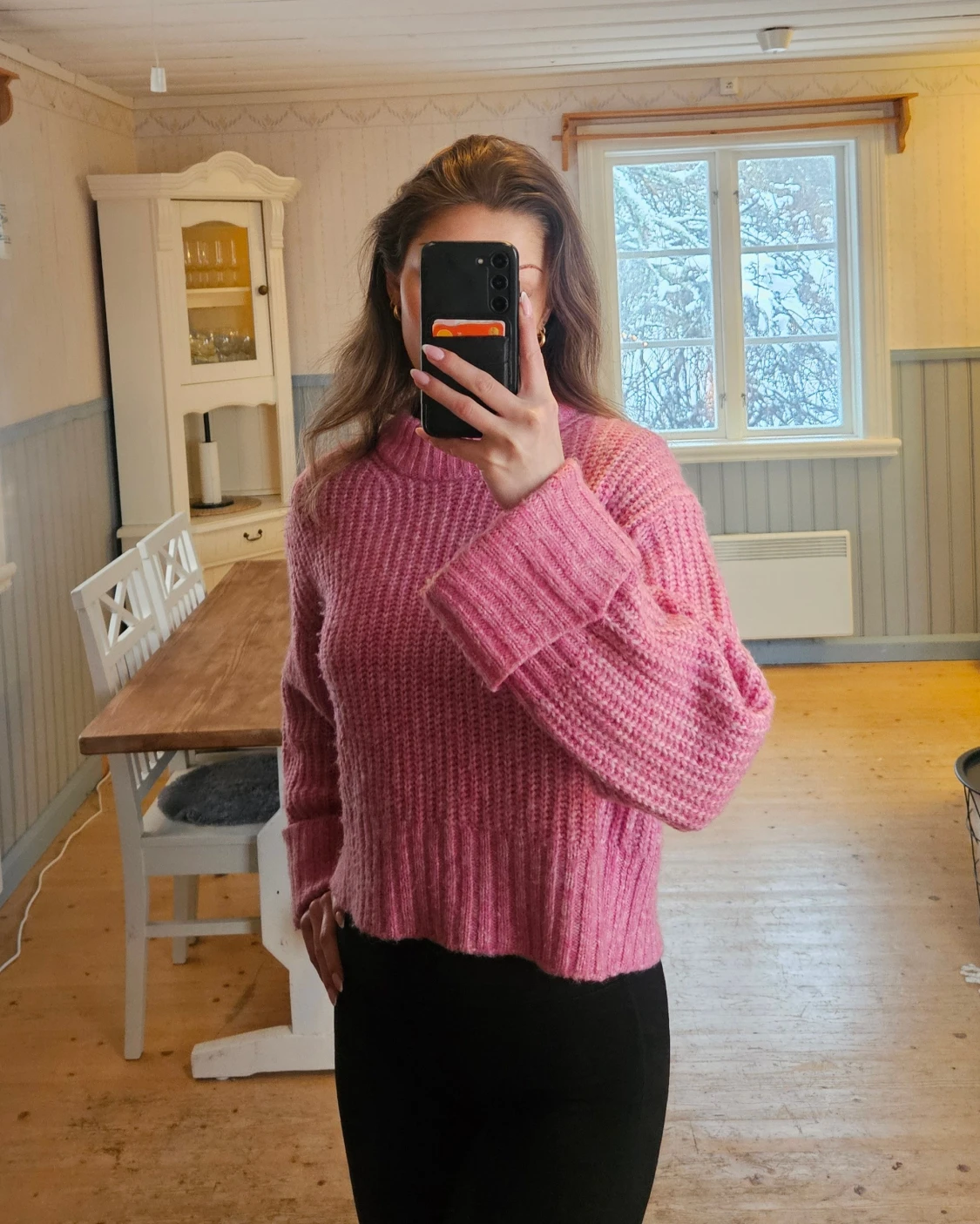 Rosa stickad tröja - 2