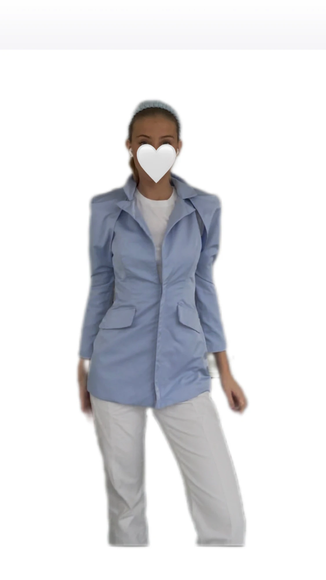 Ljusblå kavaj med axeldetaljer Pretty Little Thing - 1