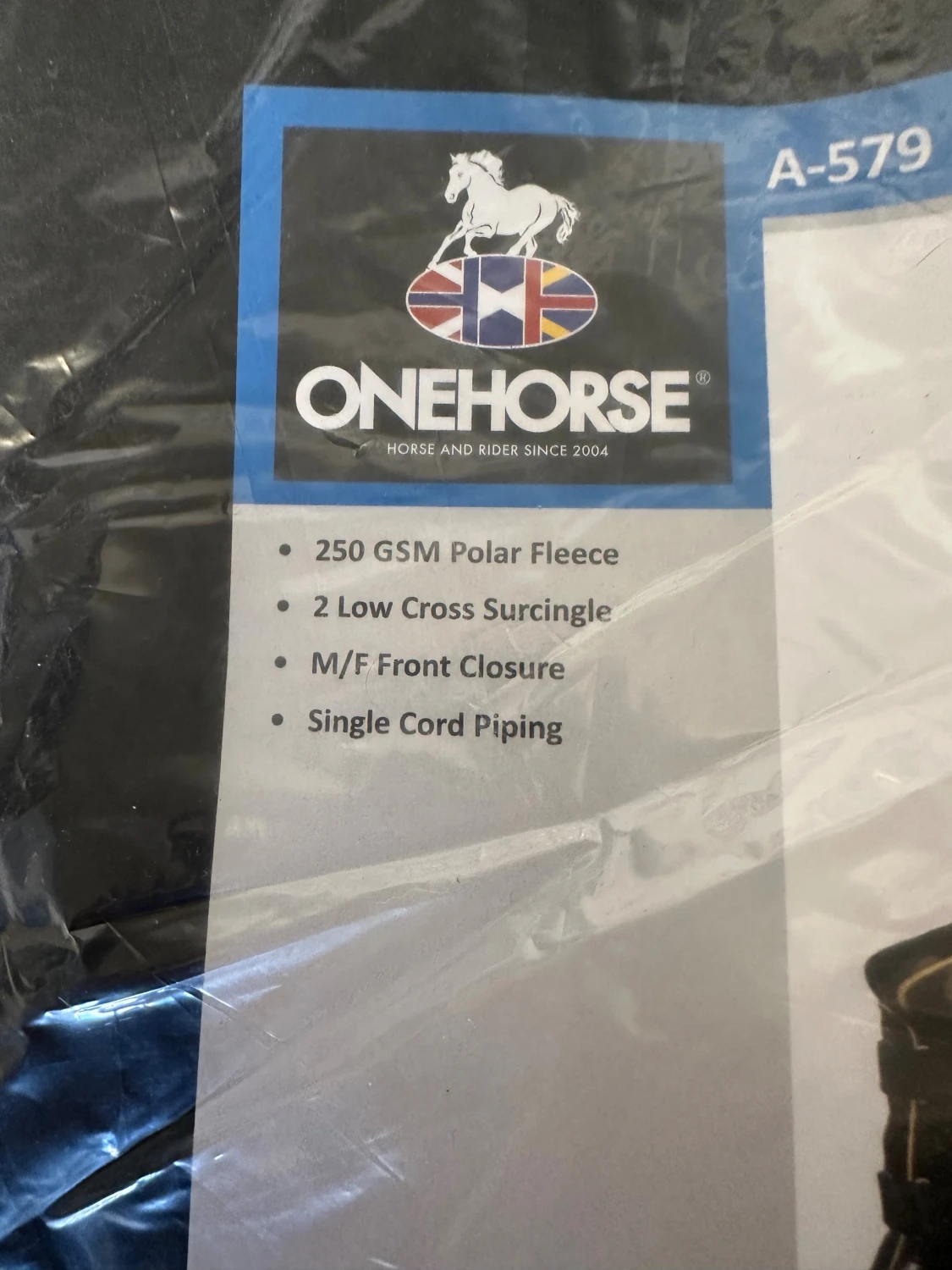 Svart fleecetäcke från OneHorse 145cm - 2