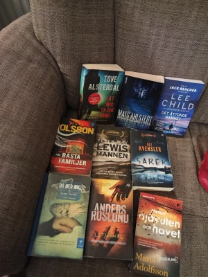 Paket med 9 spännande deckare och thrillers - Perfekt bokpaket för dig som gillar spänning! Här får du 9 populära deckare och thrillers av kända författare som Tove Alsterdal, Lee Child, Mats Olsson och fler. Perfekt för unga vuxna som vill ha nervkittlande läsning och oförutsägbara vändningar.