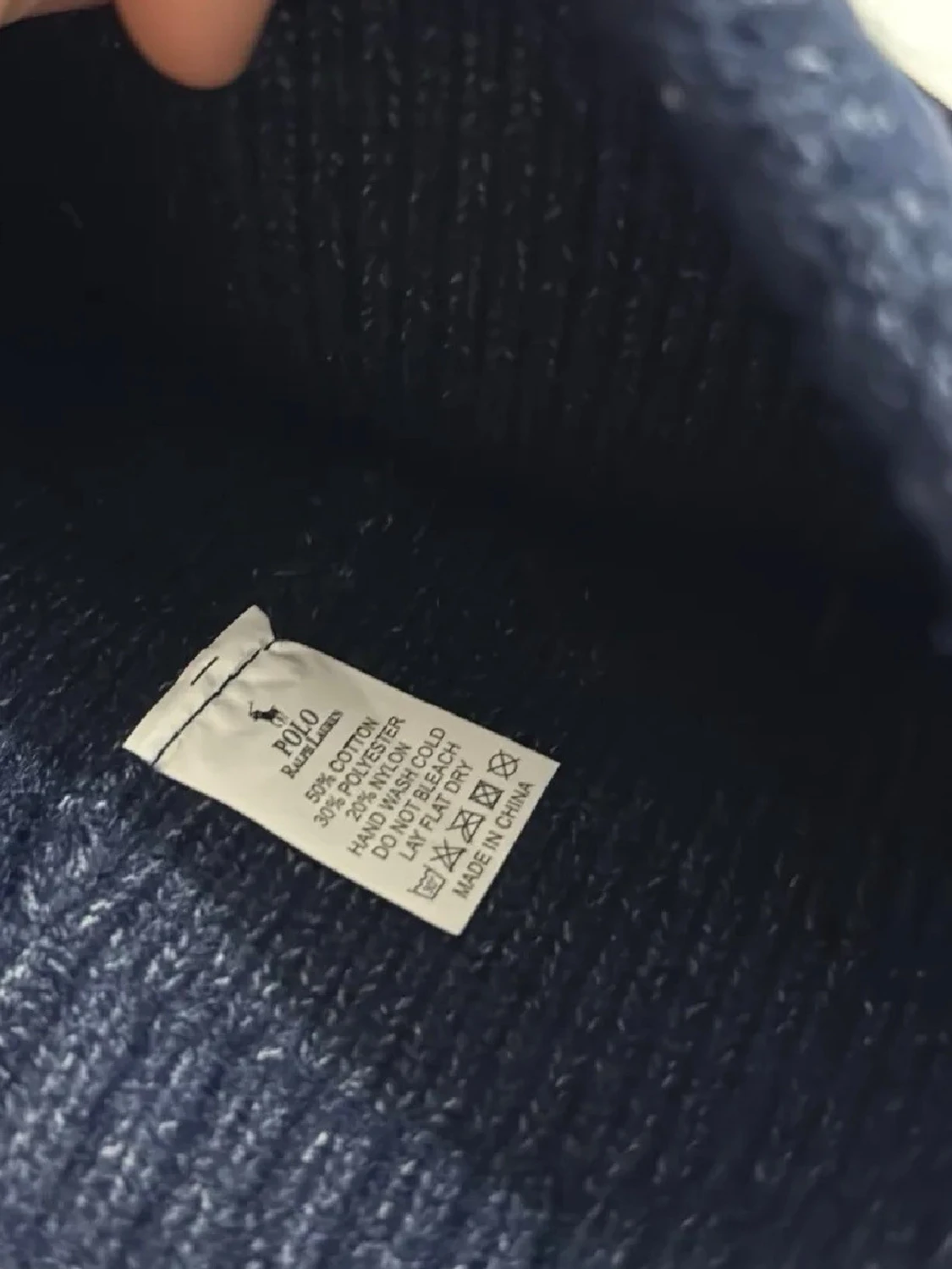 Marinblå stickad mössa Polo Ralph Lauren - 2