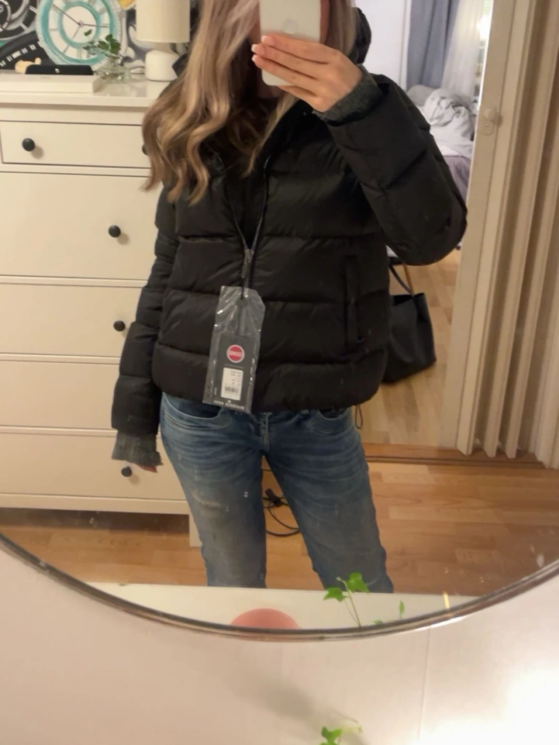 Svart Colmar dunjacka med huva - 1