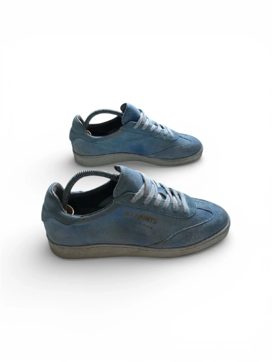 All Saints ljusblå sneakers mocka - 1