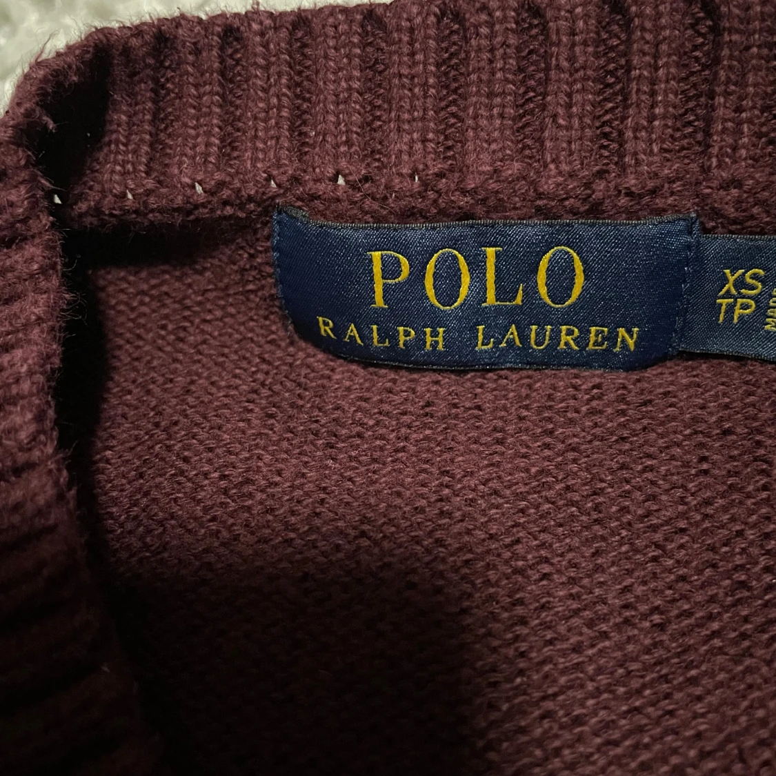 Vinröd stickad tröja Ralph Lauren - 2