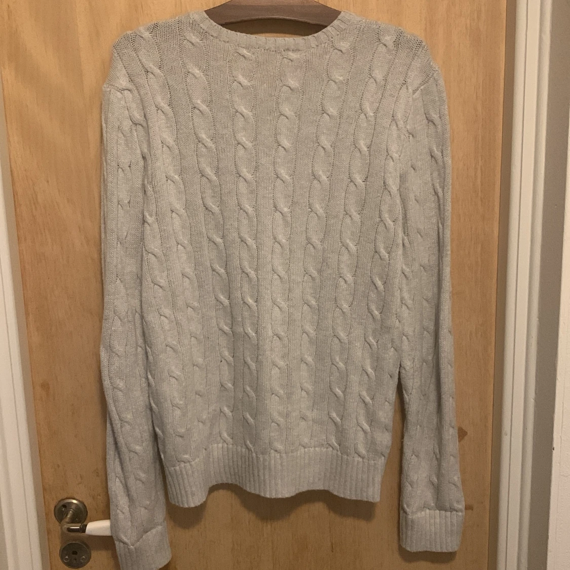 Ljusgrå kabelstickad tröja Polo Ralph Lauren - 1