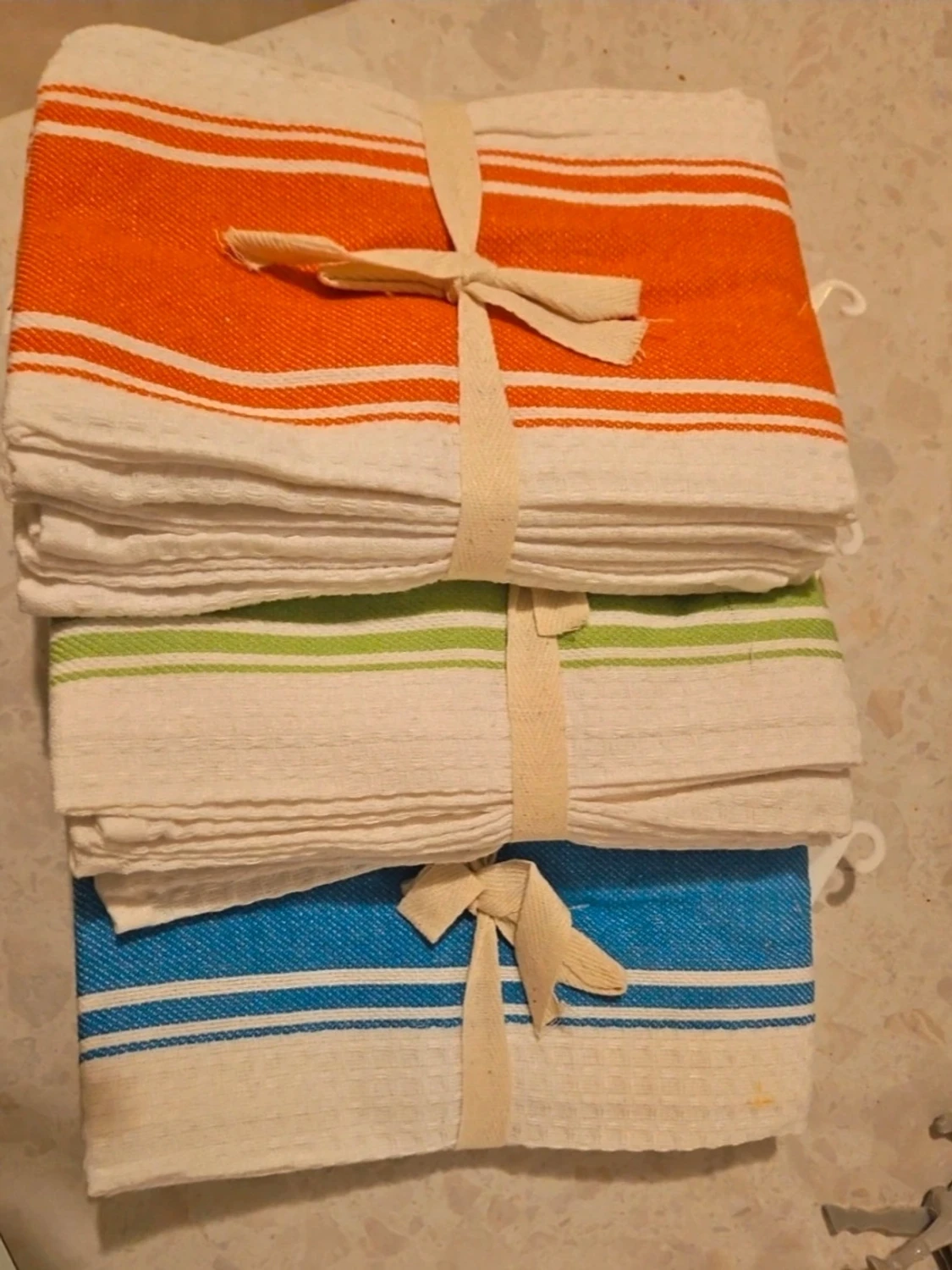 Randiga kökshanddukar i bomull - 1