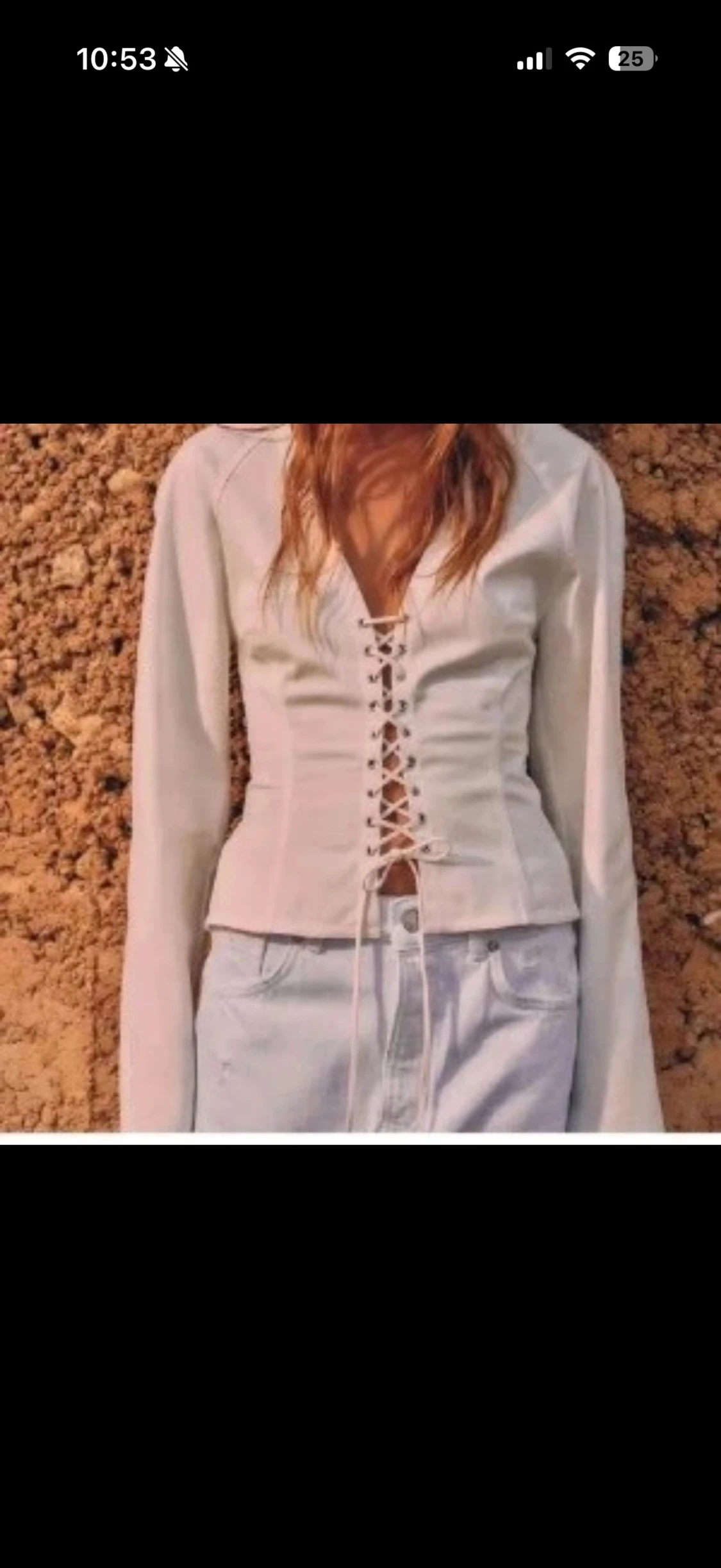 Vit korsettopp med snörning från Zara - 1