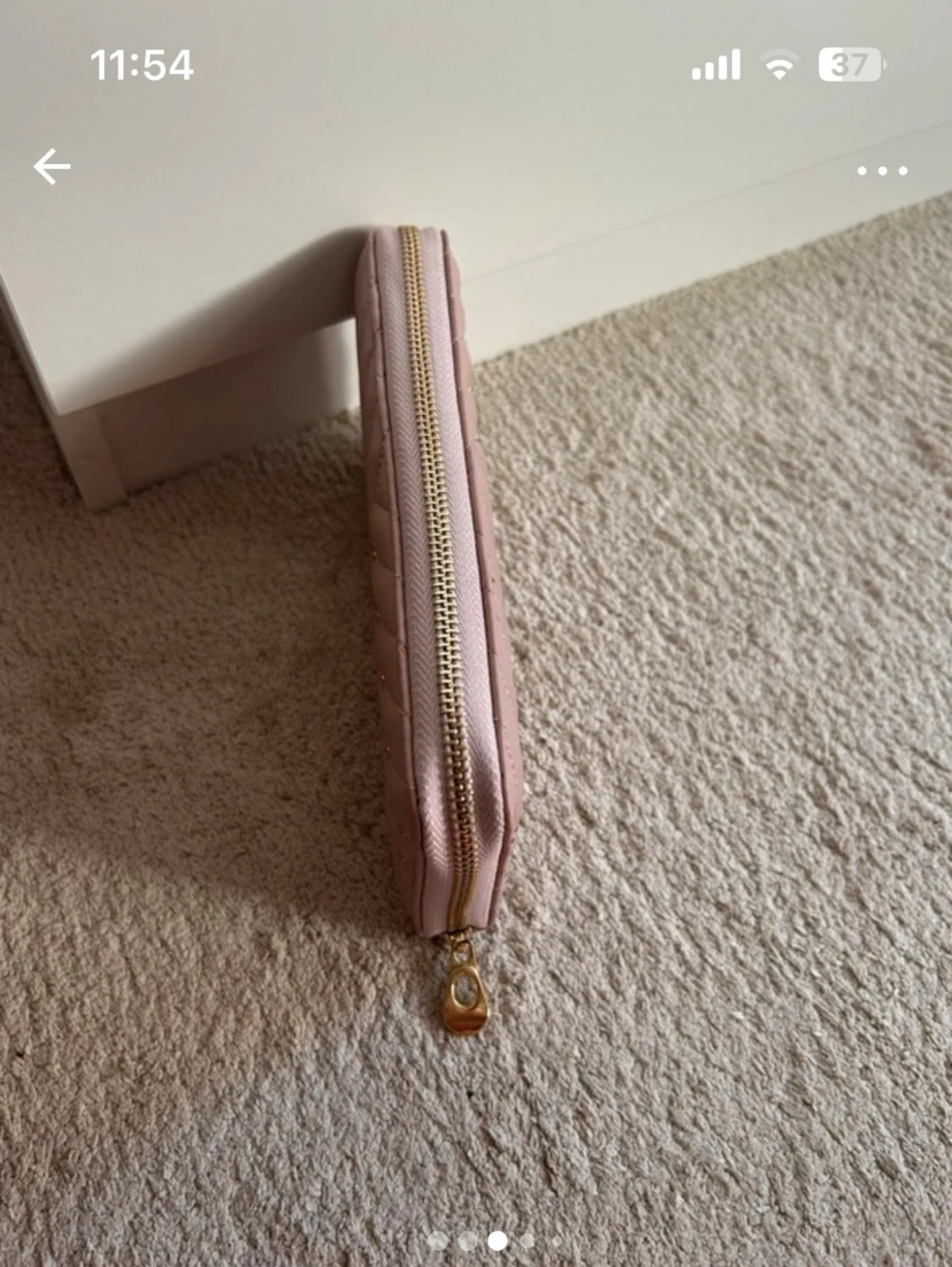 Rosa quiltad plånbok med dragkedja - 1