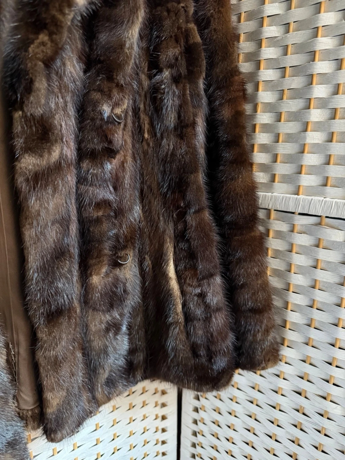 Brun pälsjacka Mink - 1