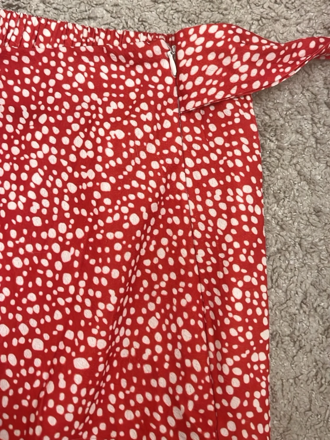 Röd omlottkjol med vita prickar SHEIN - 4