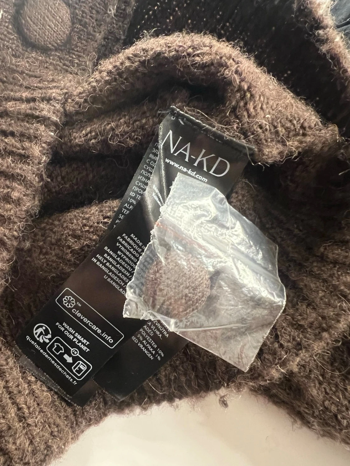 Brun stickad kofta från NA-KD - 4