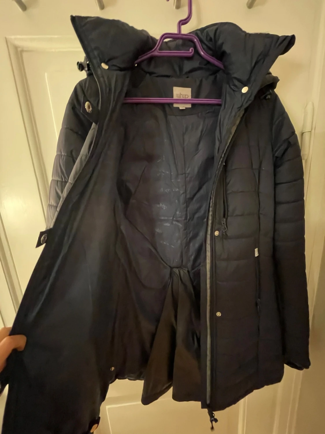 Mörkblå lång pufferjacka från Uhip - 1