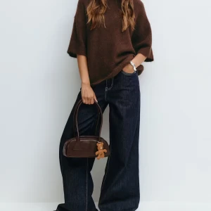 Brun stickad tröja  - Slutsåld trendig tröja från Gina tricot i storlek S oanvänd med prislappen kvar 